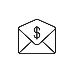 "Money Letter Icon – Payment Notification Envelope"