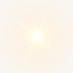 High-quality PNG overlay of radiant sunlight flare, transparent with