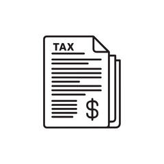 "Tax Document Icon – Tax Form with Dollar Sign"