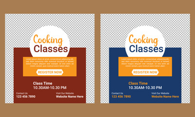 Online cooking class social media post banner