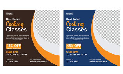 Online cooking class social media post banner