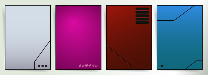 Minimal Tech Panel Vector Poster Templates with Clean Geometric Layouts
