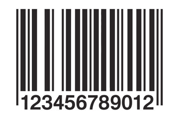 Barcode illustration showing a universal product identification tag with numbers for scanning, ideal for retail price labels, store purchase stickers, and modern sale concept graphics.