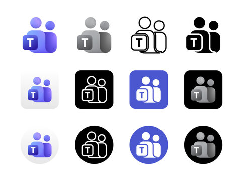 High resolution Microsoft Teams logo icon transparent png. Microsoft team vector logotype