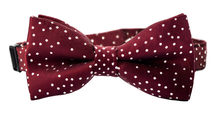 Elegant burgundy bow tie isolated on white background