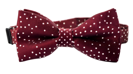 Elegant burgundy bow tie isolated on white background