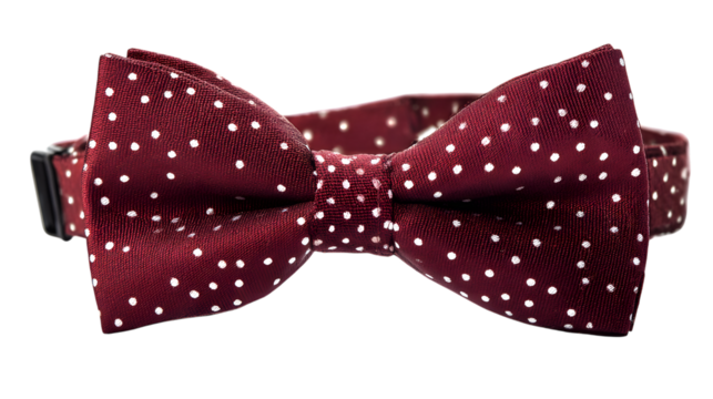 Elegant burgundy bow tie isolated on white background