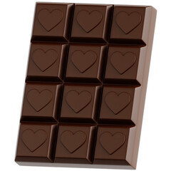 Delicious Chocolate Bar with Heart-Shaped Pieces, Perfect for Romantic Gestures