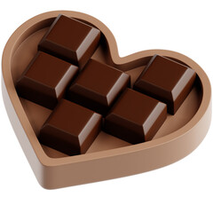 Heart-shaped box of chocolates. Indulge in a delightful treat with these irresistible dark chocolate squares