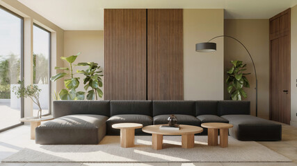 Modern Minimalist Living Room with Stylish Furniture