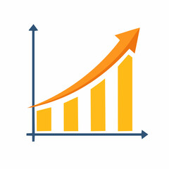Fototapeta premium Growth Chart with Ascending Arrow Visualizing Success and Positive Trends in Business and Investment