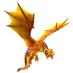 Fototapeta premium 3D Rendering Fairy Tale Dragon on White