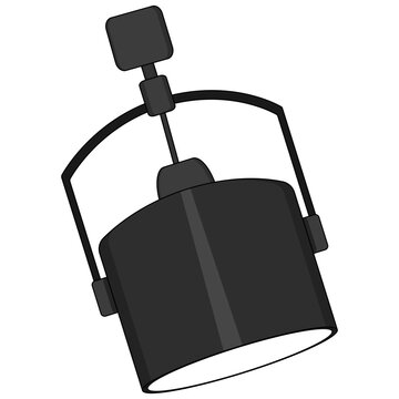 Simple Black and White Ceiling Spotlight Lamp Lighting Fixture Illustration