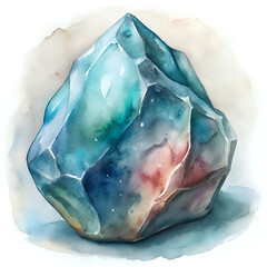 mineral-stone ,watercolor background