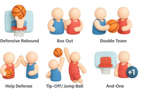 3d basketball game moves: offensive and defensive strategies with players