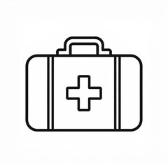 Fototapeta premium Simple Medical Kit Line Art Symbol