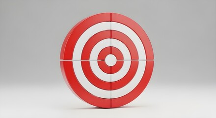 Red and White Target with Crosshairs