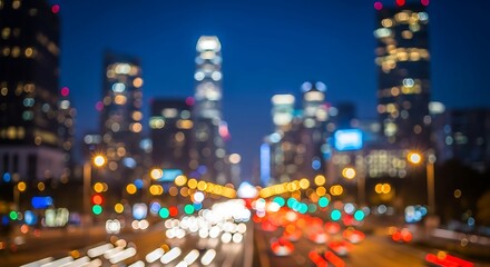 Bokeh city lights at night