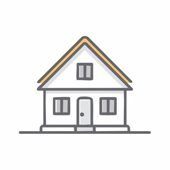 Charming Home Illustration Simple Design with Clean Lines and Warm Accents