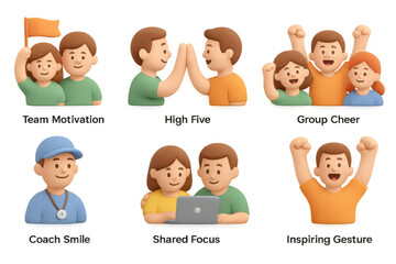 Team motivation and collaboration with positive gestures and interactions