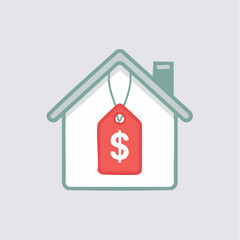 Real Estate Price Tag Icon Home Valuation Symbol
