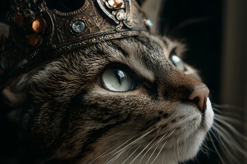 a cat wearing a crown on its head