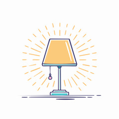 Illuminated Elegance A Cartoon Lamp Radiating Warmth and Style in a Vector Illustration