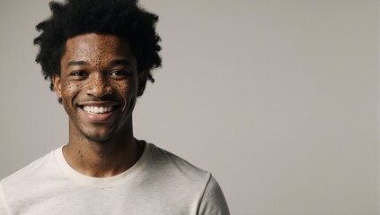 Obraz premium Image of a happy young African-American man in portrait style