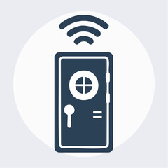 Smart Safe Door Icon Secure Digital Access with Wireless Connectivity
