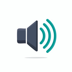 Vector Icon of Speaker with Sound Waves for Audio Output
