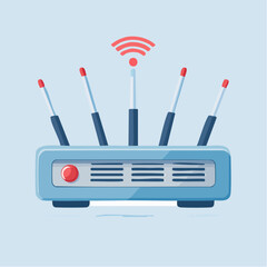 Wireless Router Illustration Connect to the Internet with a Strong Signal