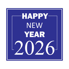 Happy New Year 2026 blue background vector