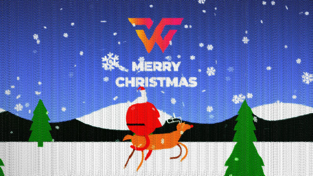 Cozy Christmas Knit Loop Wide Logo Reveal &ndash; Santa and Reindeer Festive Greeting Animation