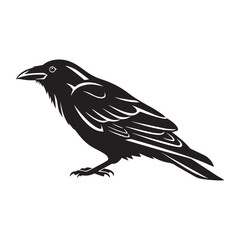 illustration bird crow clip art  for logo or icon