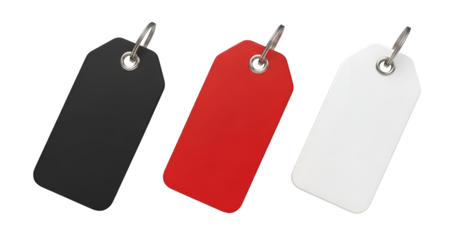 Three Blank Price Tags in Black Red and White label