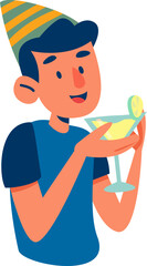 Man Holding Mocktail for New Year's Party