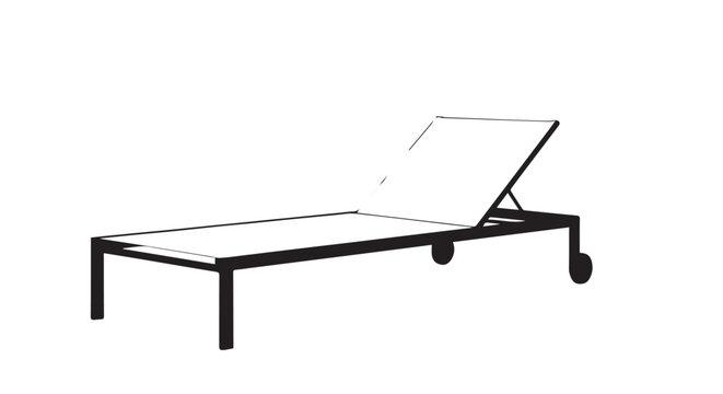 Minimalist black metal bed frame with adjustable head section and wheels.