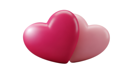 Two Interlocking Pink and Magenta Hearts love romance