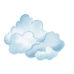 Soft Blue Watercolor Cloud Clipart for Nursery Sky and Kids Decor Themes