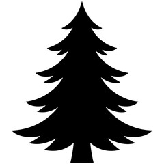 Obraz premium Black silhouette of a fir tree isolated on for design needs