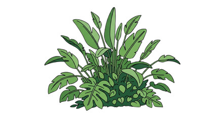 Illustration of Tropical Plant Foliage A Detailed Vector Graphic Design
