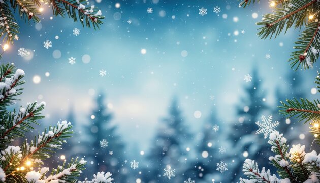 Enchanting winter wonderland scene snowy forest nature photography magical atmosphere close-up viewpoint seasonal beauty for holiday inspiration - Powered by Adobe