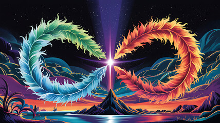 Abstract fractal butterfly illustration pattern design vector