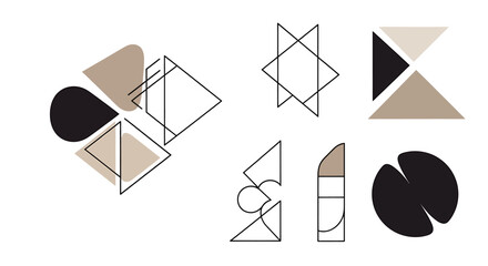 Minimalist Geometric Shapes Abstract Art and Design Elements Collection