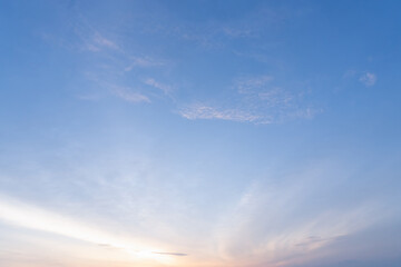 Beautiful morning or evening blue and orange sky with cloudy while sunsets or sunrises taken at the...