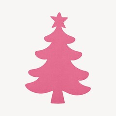 Fototapeta premium Pink Christmas tree silhouette illustration.