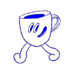 Vector logo design template and graphic element for advertising, branding, posters and banners, funny cartoon illustration with smiling character and mascot