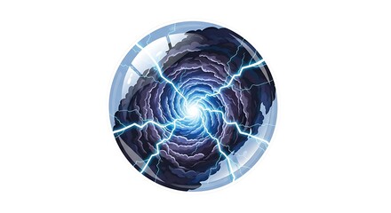 Mystical Energy Orb with Lightning Effect and Swirling Vortex.