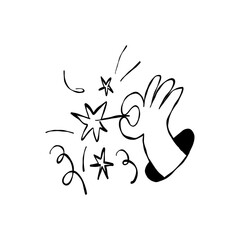 Vector logo design template and graphic element for advertising, branding, posters and banners, hand holding pencil