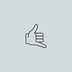 Hand call gesture icon flat vector design.